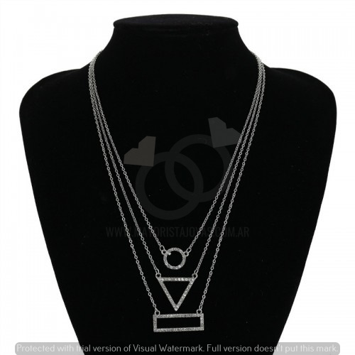 COLLAR TRIPLE GEOMETRICO BIJOU (BC006)