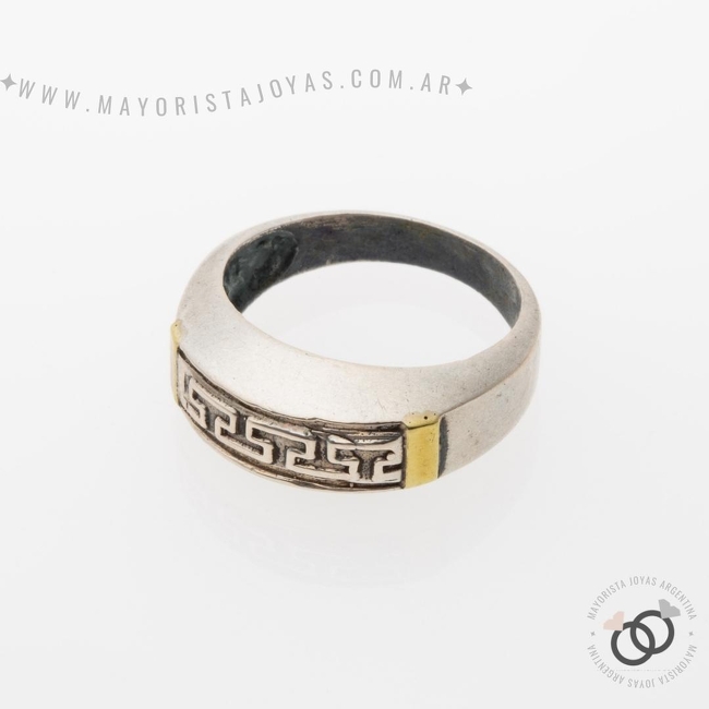 ANILLO PLATA Y ORO (POA518)