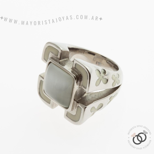 ANILLOS DE ACERO Y PIEDRA (AAP079)