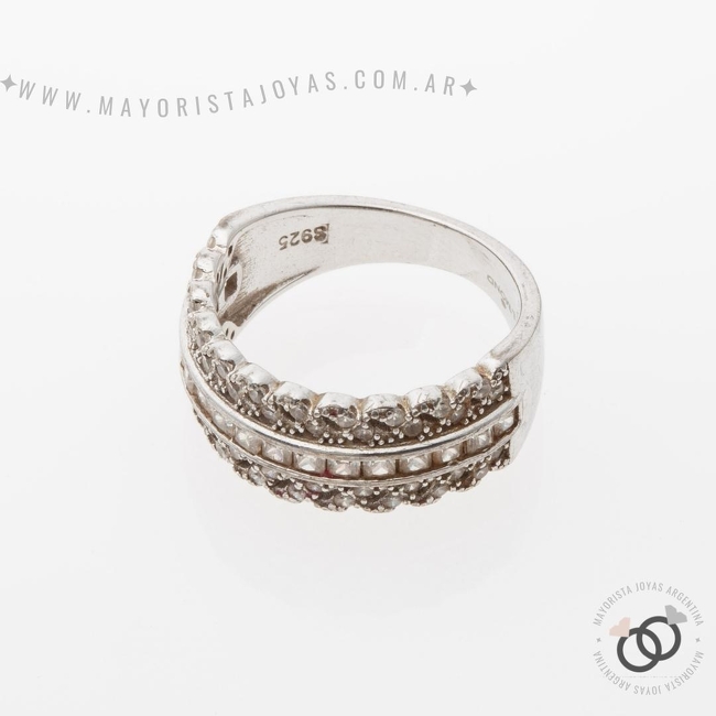 ANILLO PLATA Y CUBIC (PAC331)