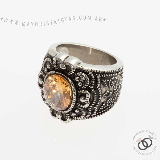 ANILLOS ACERO Y CRISTAL (AAC179)