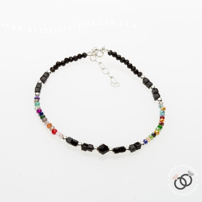 PULSERA PLATA Y CRISTAL (PBC197)