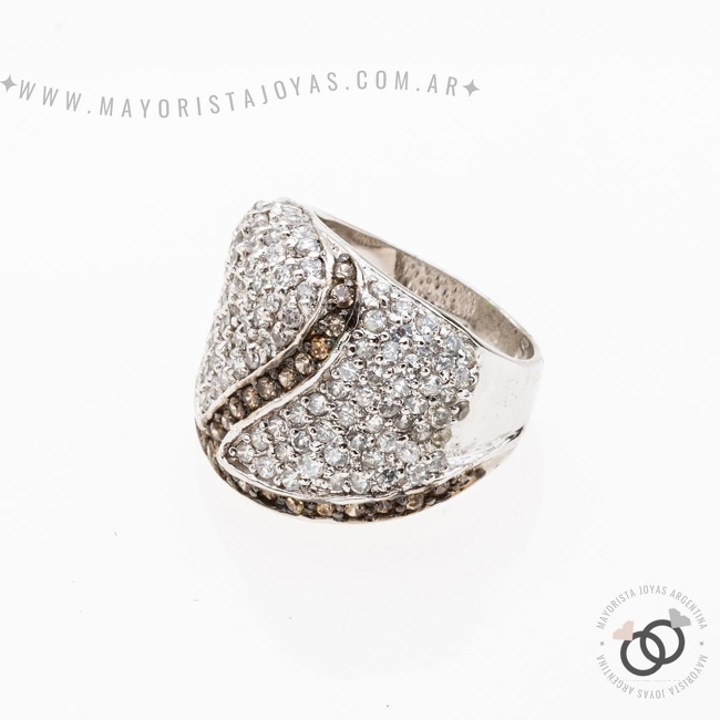 ANILLO  PLATA Y  CRISTAL (PAC260)