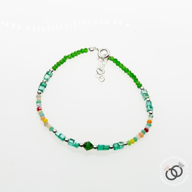 PULSERA PLATA Y CRISTAL (PBC215)