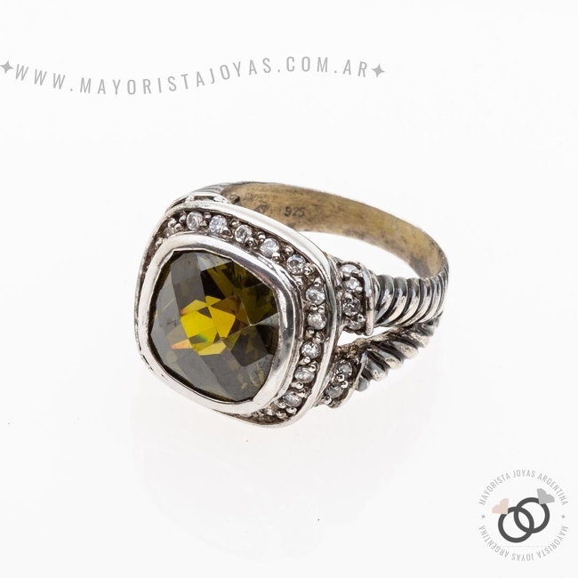 ANILLO PLATA Y CRISTAL (PAC274)