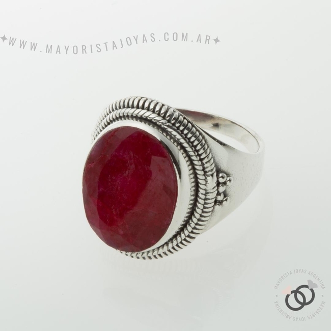 ANILLO PLATA Y PIEDRA (PAP368R)