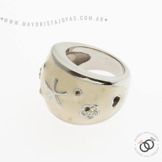 ANILLOS ACERO Y CRISTAL (AAC164)