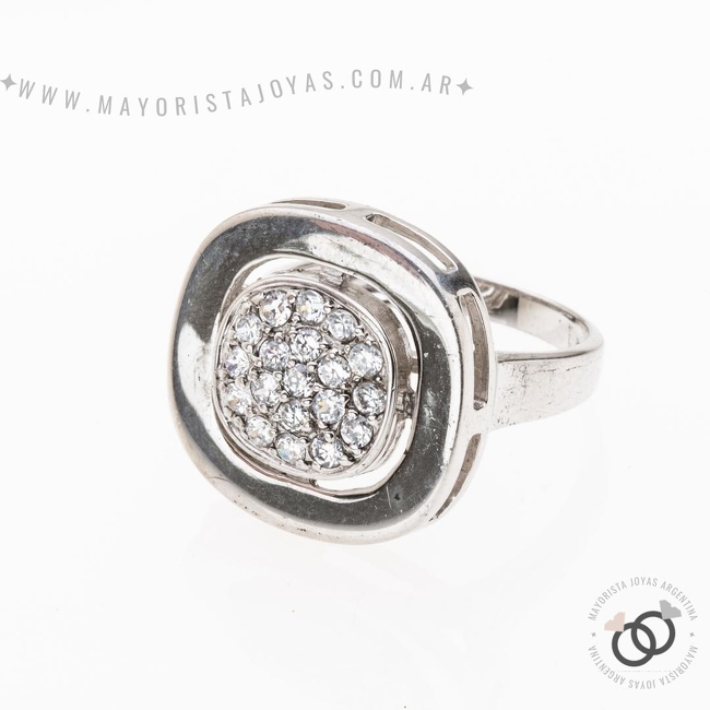 ANILLO  PLATA Y  CRISTAL (PAC268)