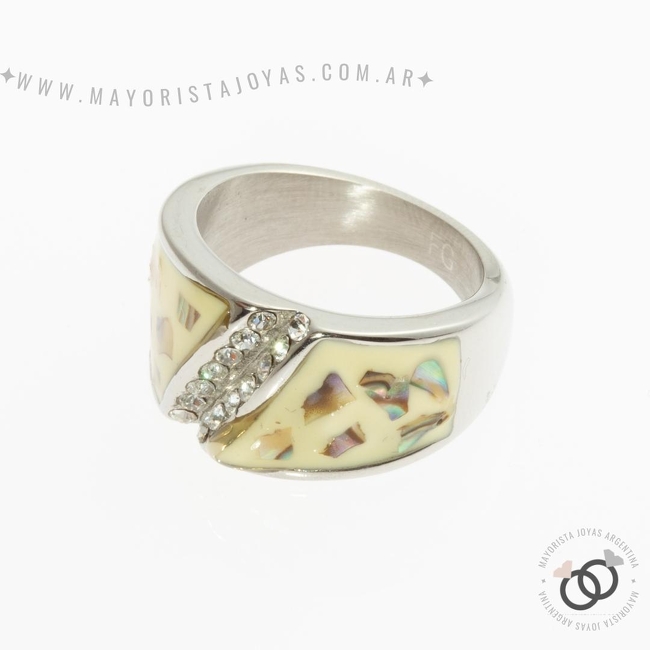 ANILLOS DE ACERO Y PIEDRA (AAP101)