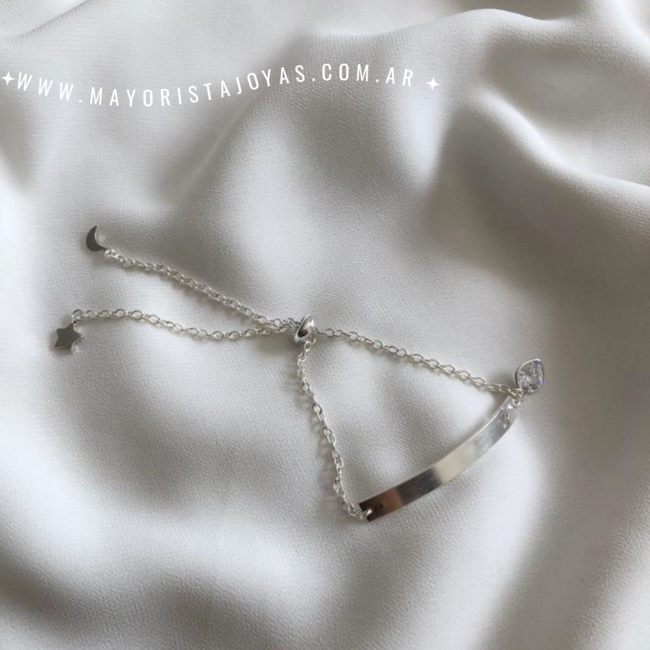 PULSERA PLATA Y CUBIC (PBZ045)