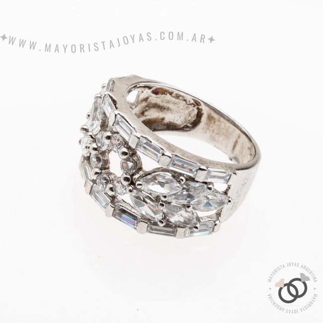 ANILLO  PLATA Y  CRISTAL (PAC269)