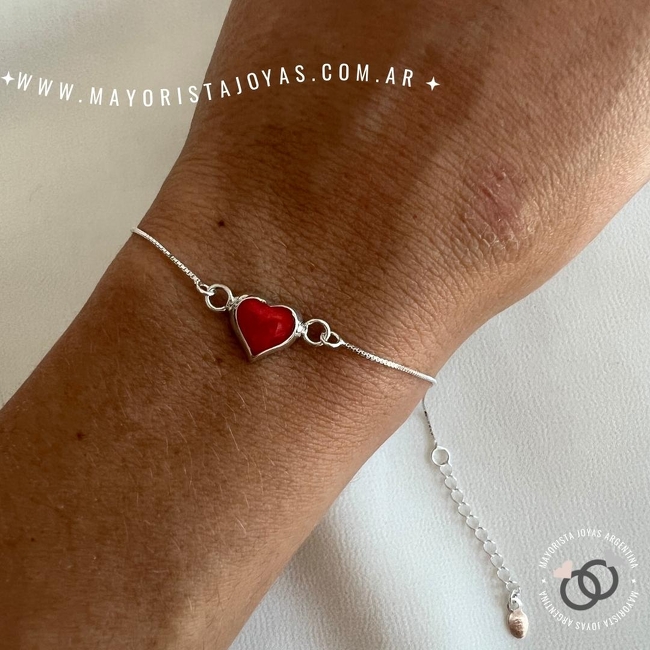 PULSERA PLATA  Y PIEDRA (PBN059)