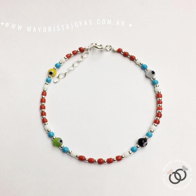 PULSERA PLATA Y CRISTAL (PBC175)