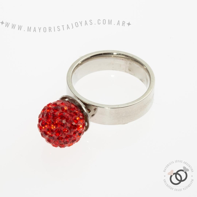 ANILLOS ACERO Y CRISTAL (AAC163)