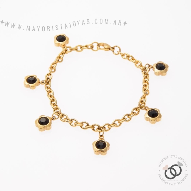 PULSERA ACERO Y ASTERISMO (BAP064)