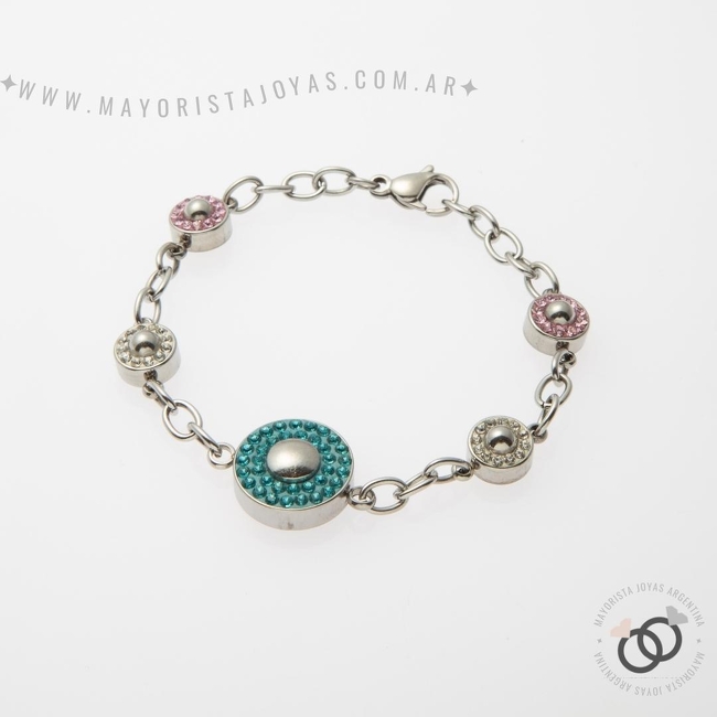 PULSERA ACERO Y ASTERISMO (BAP018)