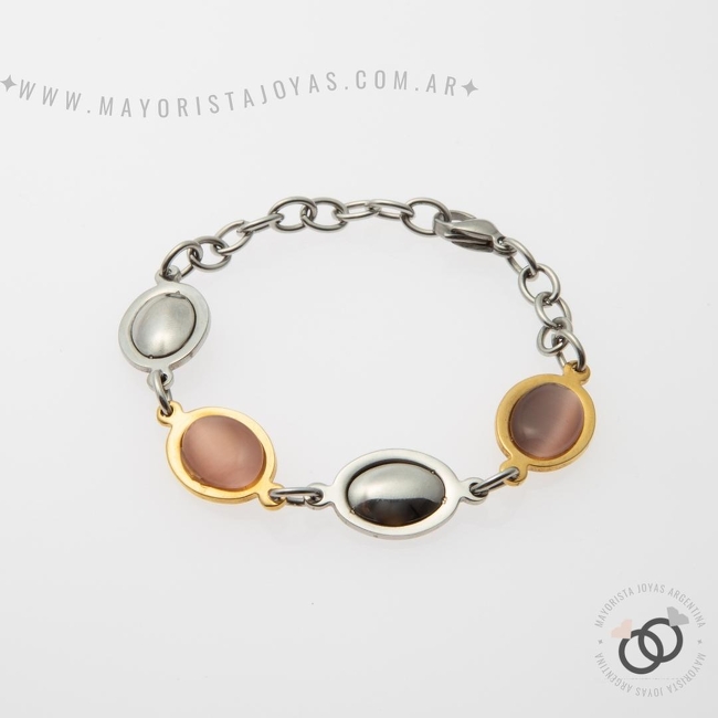 PULSERA ACERO Y ASTERISMO (BAP005)