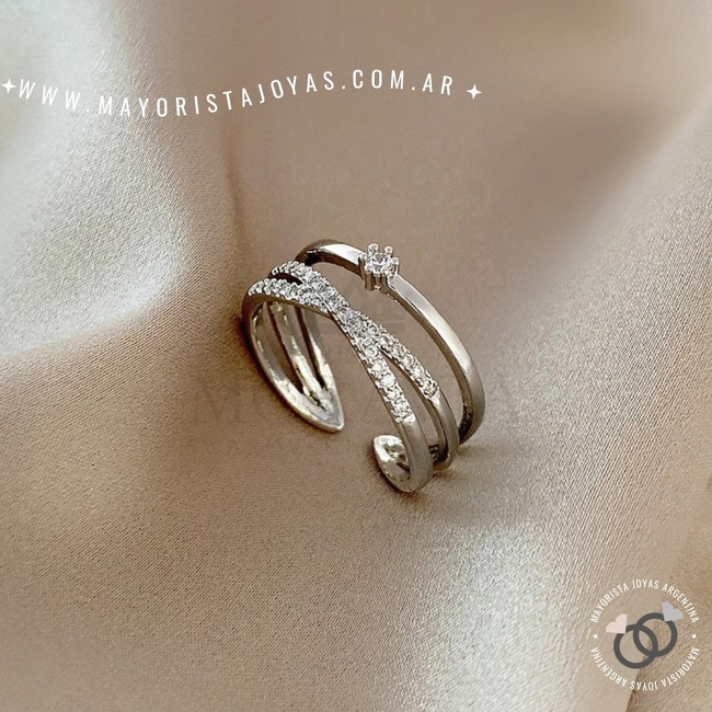 ANILLO CON  CRISTAL (MAN0082)