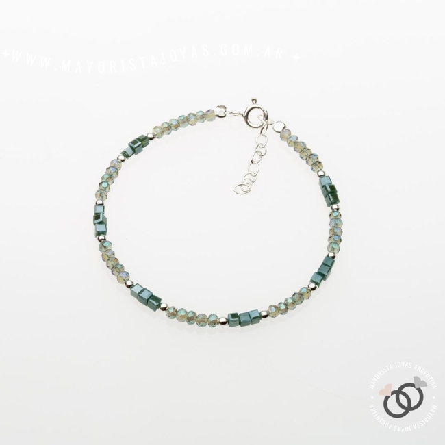 PULSERA PLATA Y CRISTAL (PBC209)