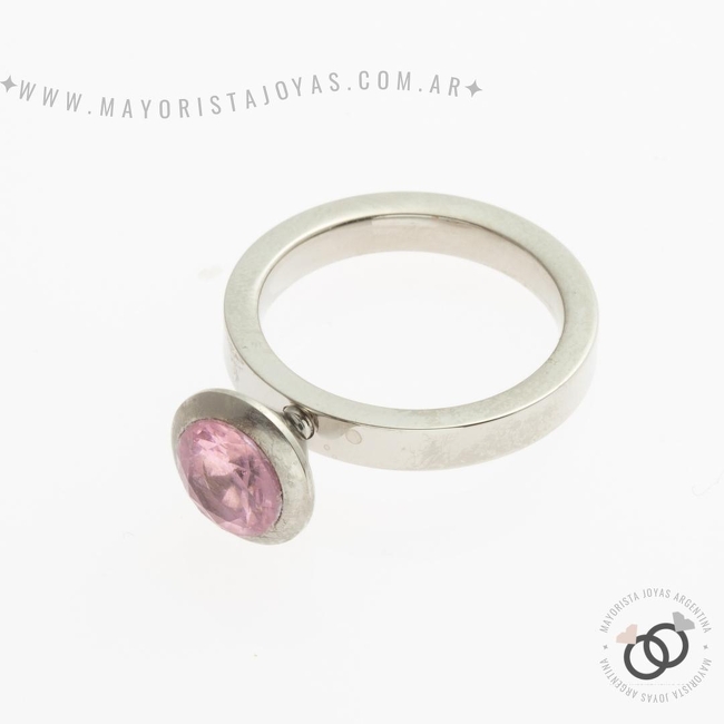 ANILLOS ACERO Y CRISTAL (AAC176)