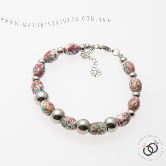 PULSERA ACERO Y ASTERISMO (BAP009)