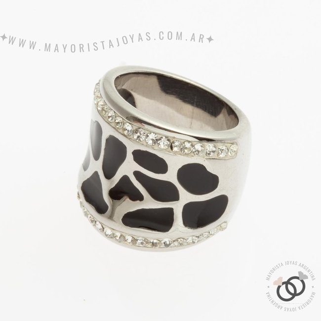 ANILLOS ACERO Y CRISTAL (AAC170)
