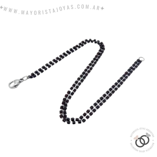 PULSERA CON CRISTALES Y ASTERISMOS (BAP0104N)