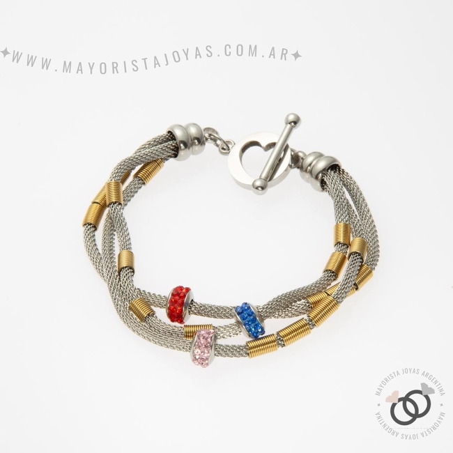 PULSERA ACERO Y ASTERISMO (BAP065)