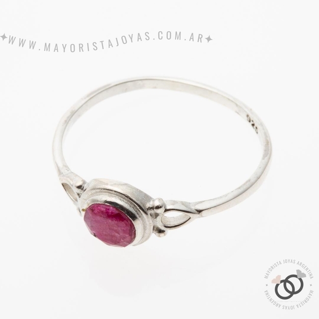 ANILLO PLATA Y PIEDRA (PAP334R)