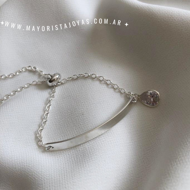 PULSERA PLATA Y CUBIC (PBZ041)