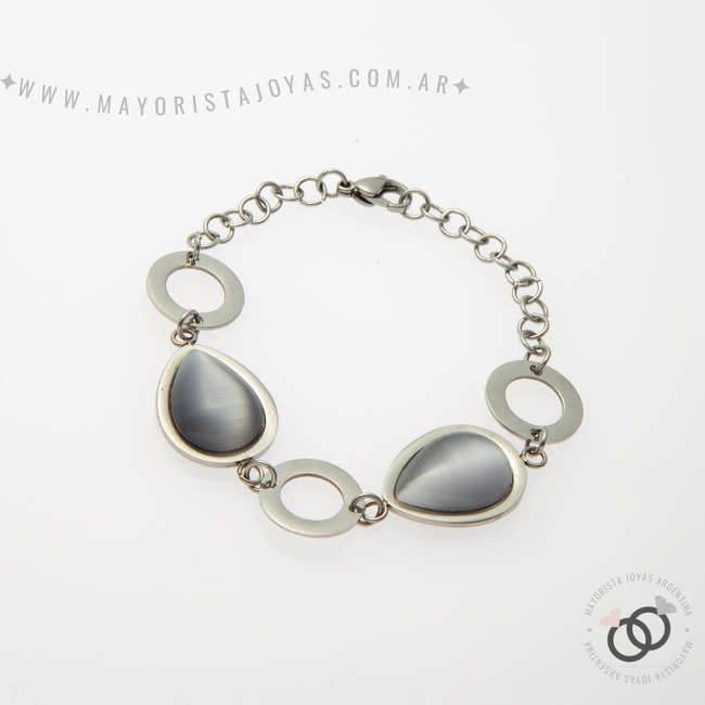 PULSERA ACERO Y ASTERISMO (BAP004)