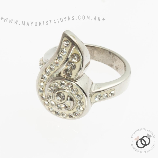 ANILLO ACERO Y CRISTAL (AAC191)