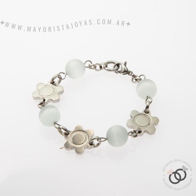 PULSERA ACERO Y ASTERISMO (BAP011)