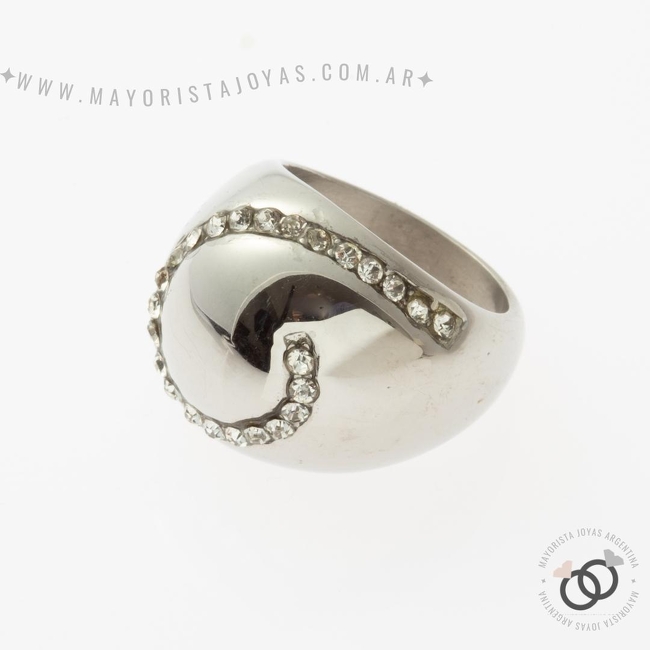 ANILLOS ACERO Y CRISTAL (AAC161)