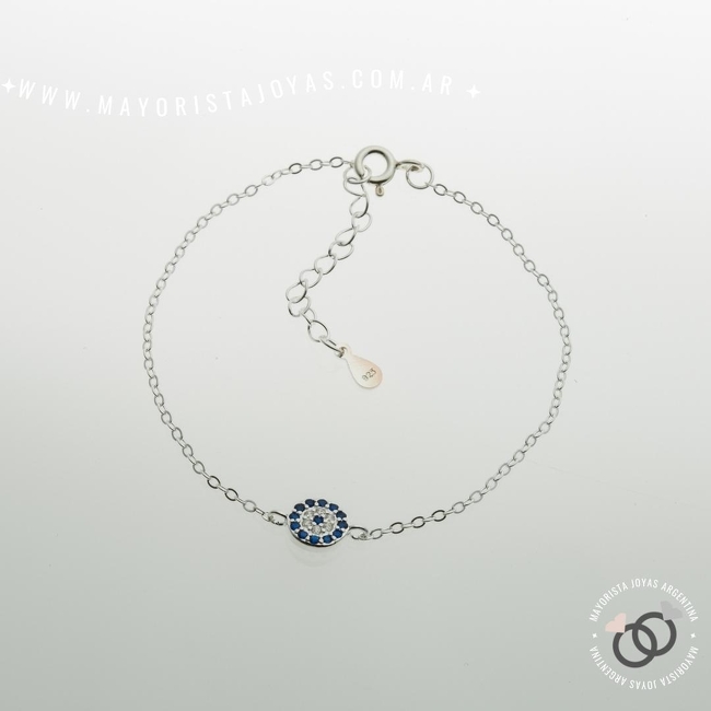 PULSERA PLATA CON CUBIC (PBZ0140 )