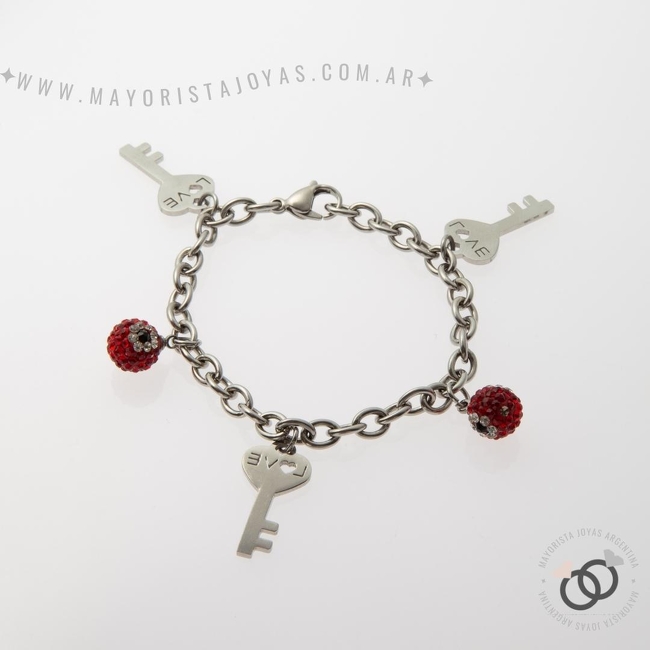 PULSERA ACERO Y ASTERISMO (BAP025)