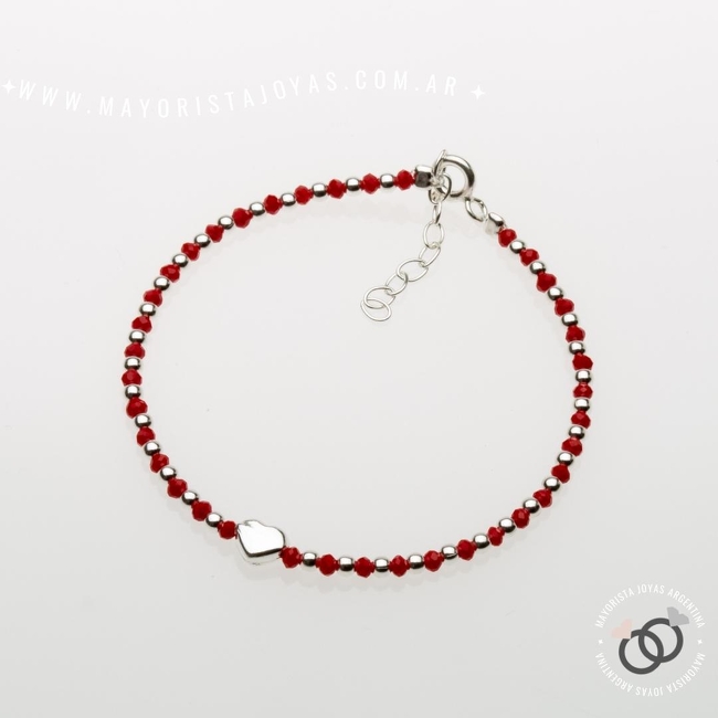 PULSERA PLATA Y CRISTAL (PBC208)