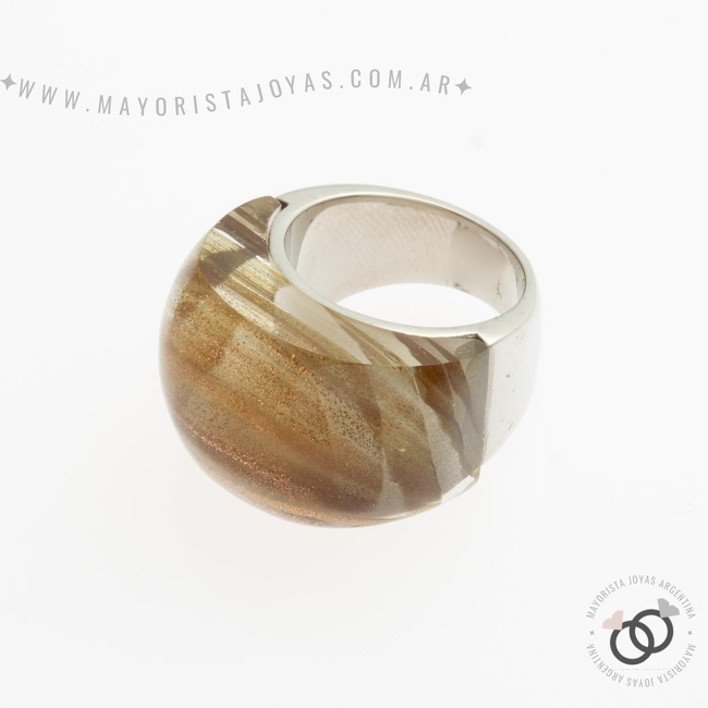 ANILLO ACERO Y CRISTAL (AAC188)