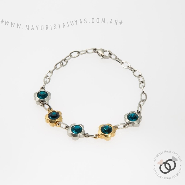 PULSERA ACERO Y ASTERISMO (BAP016)