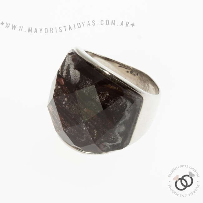 ANILLO ACERO Y CRISTAL (AAC156)