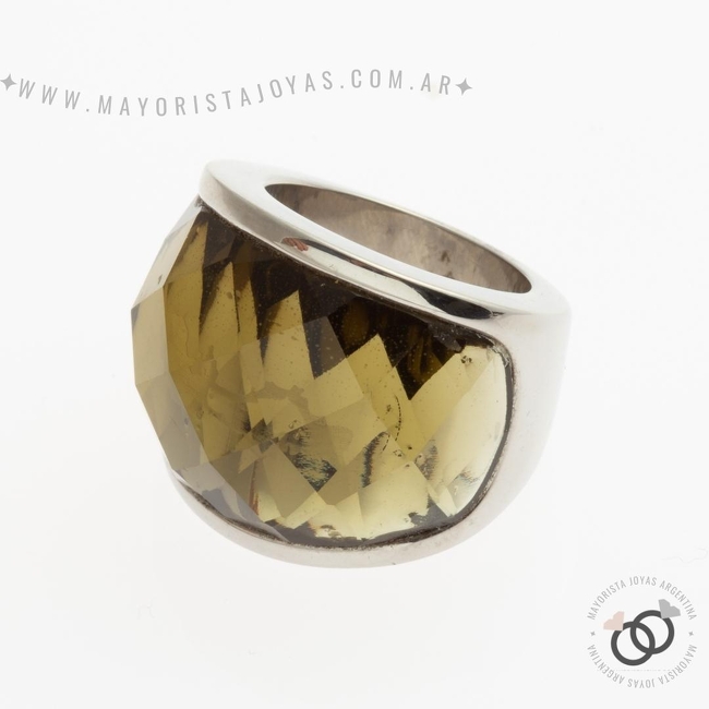 ANILLOS ACERO Y CRISTAL (AAC182)