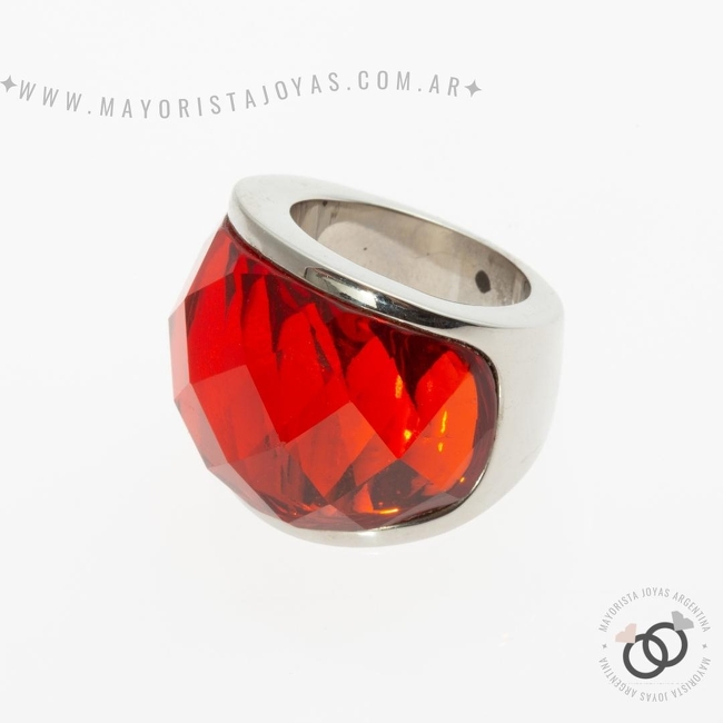 ANILLOS ACERO Y CRISTAL (AAC184)