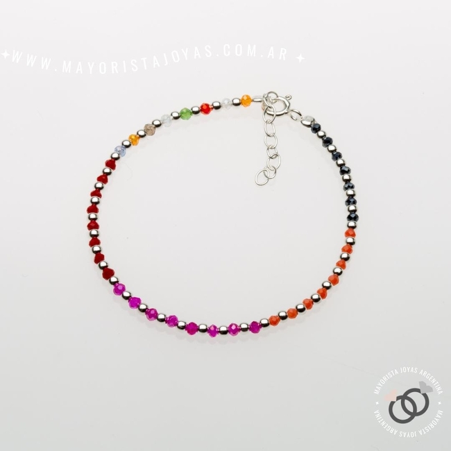PULSERA PLATA Y CRISTAL (PBC210)