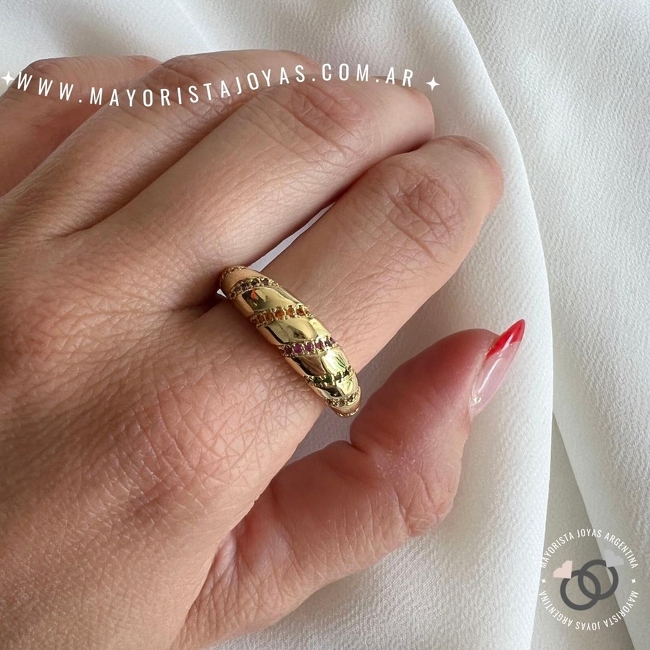 ANILLO CON  CRISTAL (MAN100)