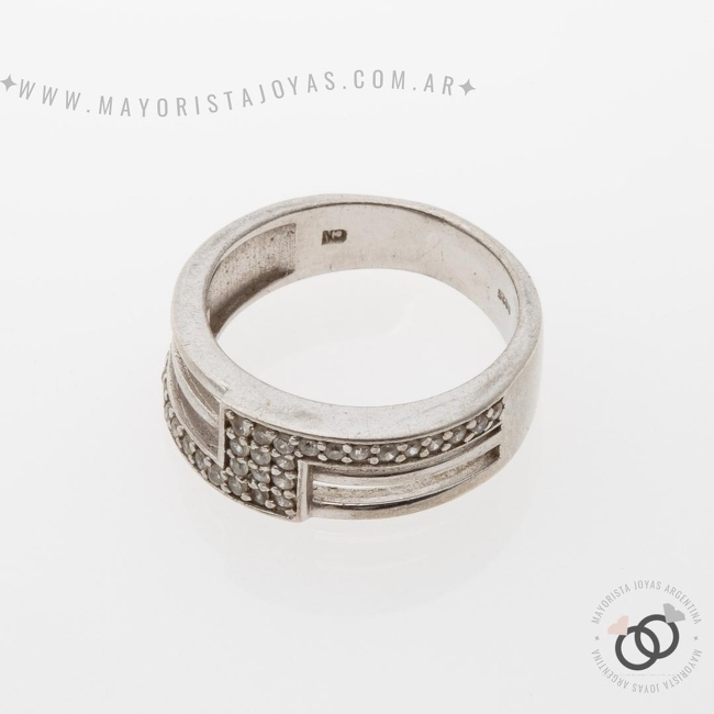ANILLO PLATA Y CUBIC (PAC330)