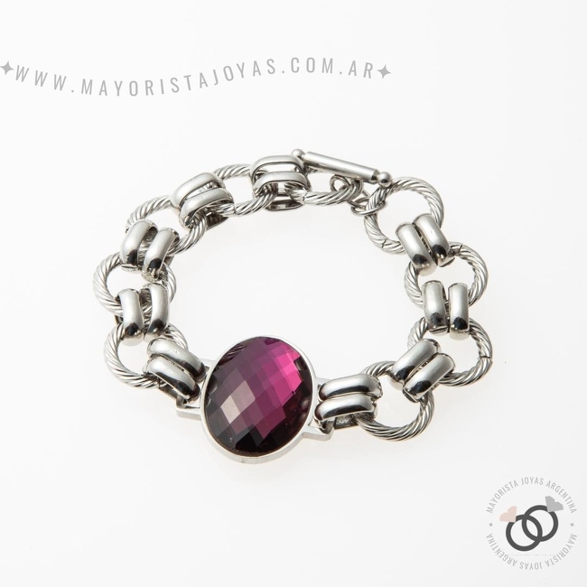 PULSERA ACERO Y ASTERISMO (BAP035)