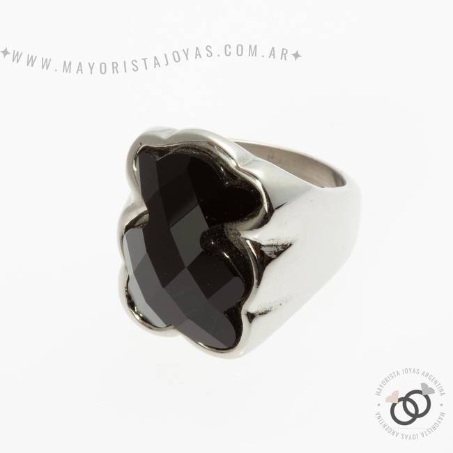 ANILLO ACERO Y CRISTAL (AAC202)