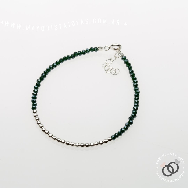 PULSERA PLATA Y CRISTAL (PBC202)