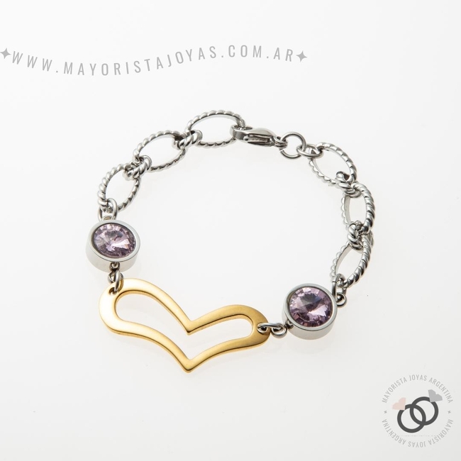 PULSERA ACERO Y ASTERISMO (BAP052)