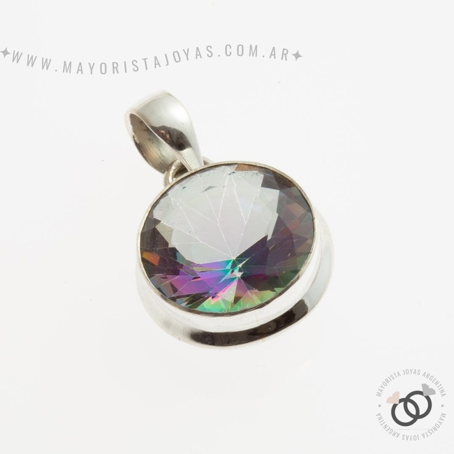 DIJE PLATA Y TOPACIO MÍSTICO (PPD228)